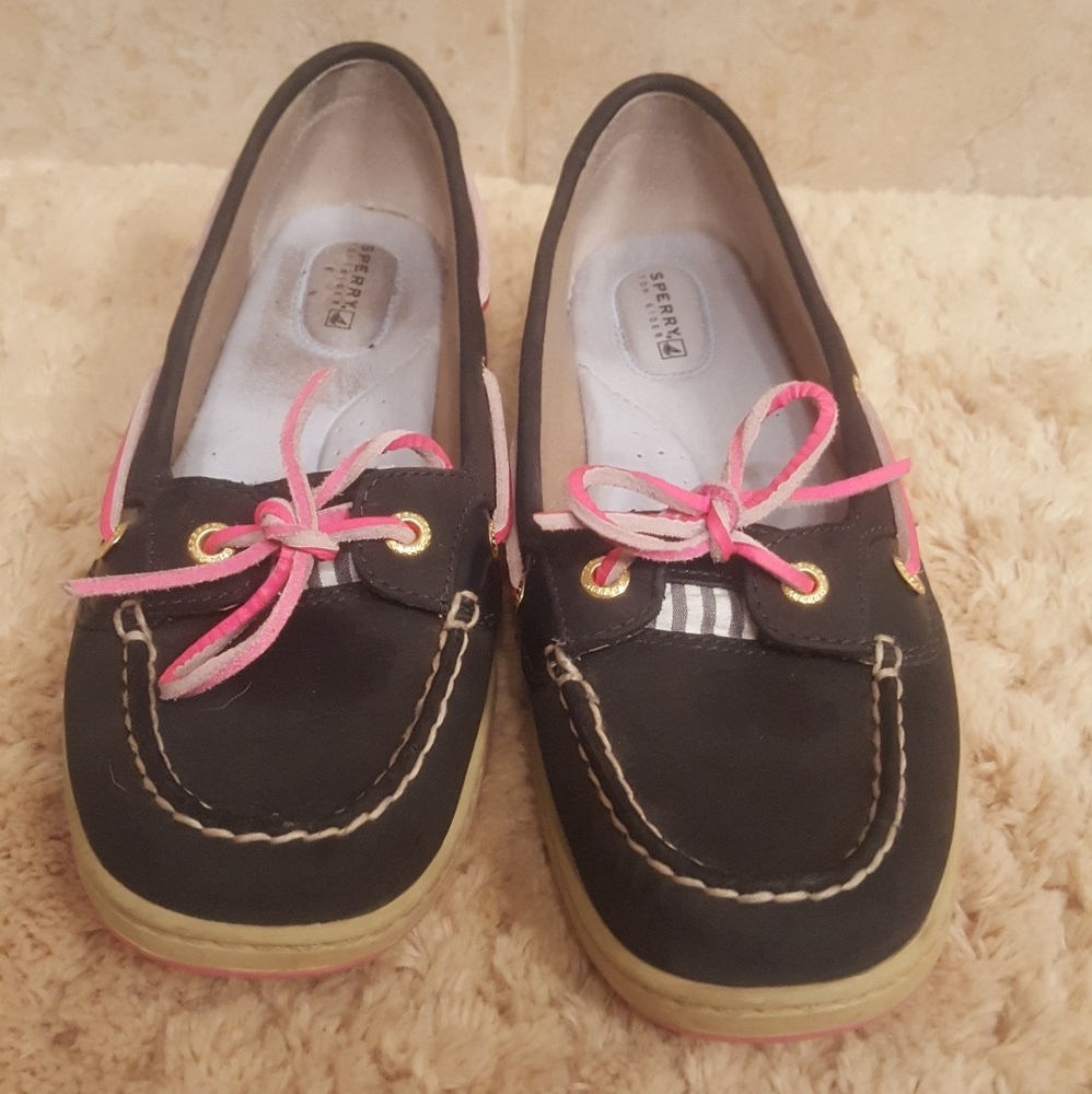 Pink and Navy Sperry Topsiders